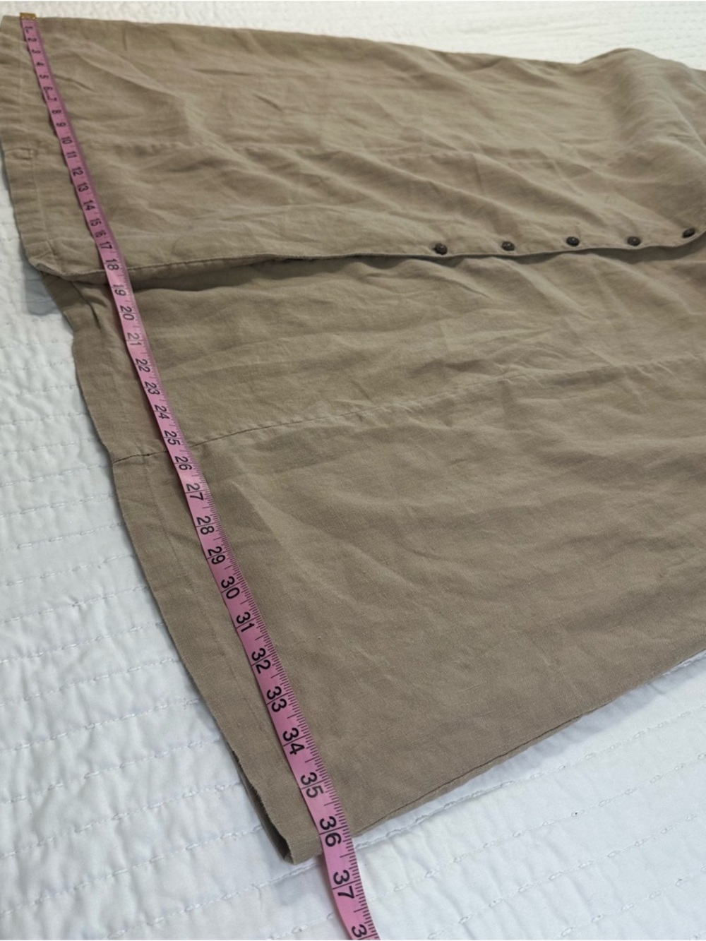 Soft Surroundings 100% Linen Tan Button-Front With Two Front Pockets Maxi Dress - Picture 13 of 14